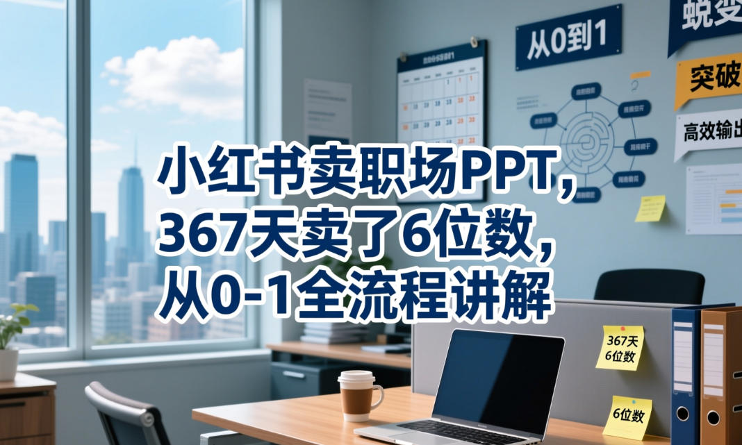 小红书卖职场PPT,367天卖了6位数,从0-1全流程讲解-亮剑学堂