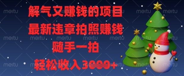 解气又挣钱的项目,最新违章拍照挣钱,随手一拍,轻松收入数张【揭秘】-亮剑学堂